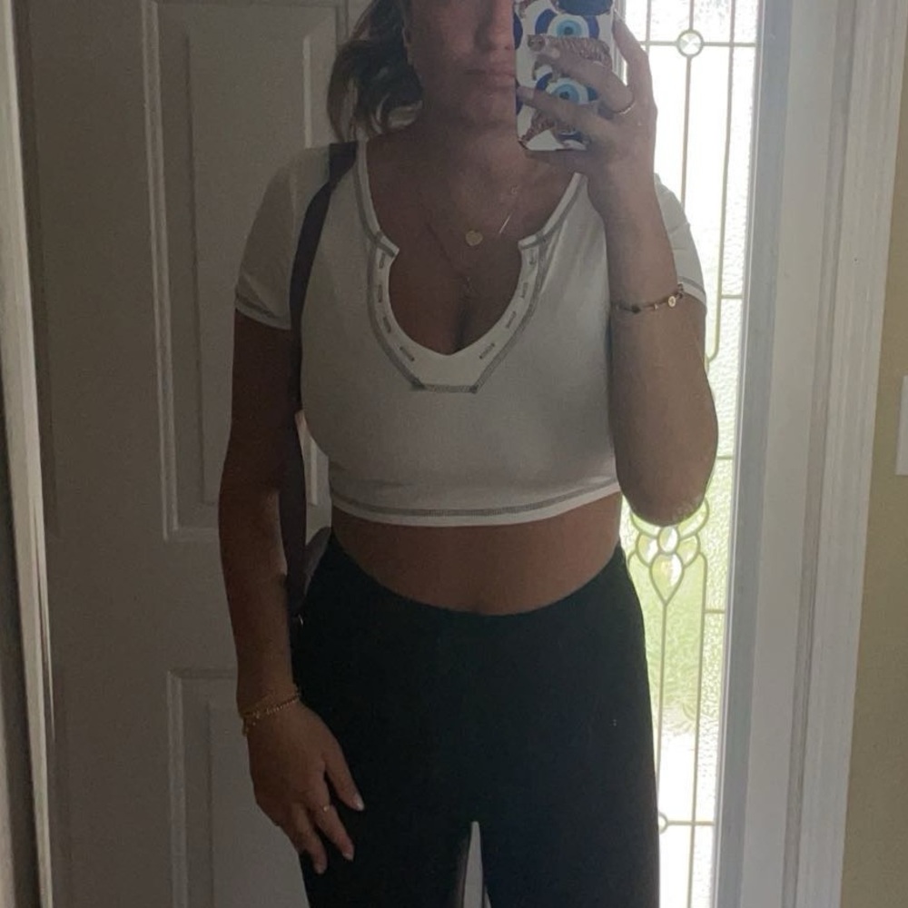 white crop top